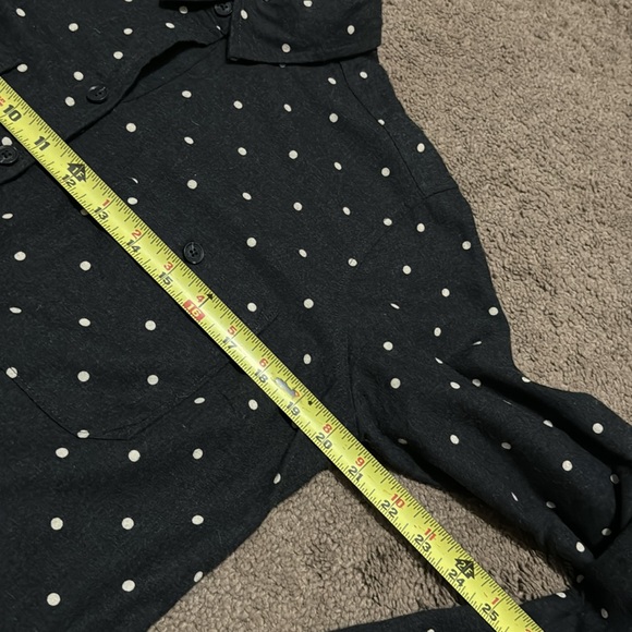 Eddie Bauer Shirt Dress-Cotton-Sz 8-Gray/White Polka Dot-PopOver-Tie Waist-EUC - Picture 13 of 16